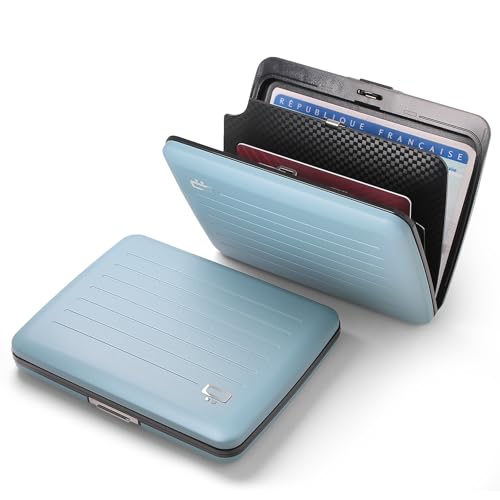 Image of OGON -DESIGNS- Aluminum wallet, Large capacity with metal lock, RFID Protection against fraud and demagnetization, Smart Case OSLO Large model
