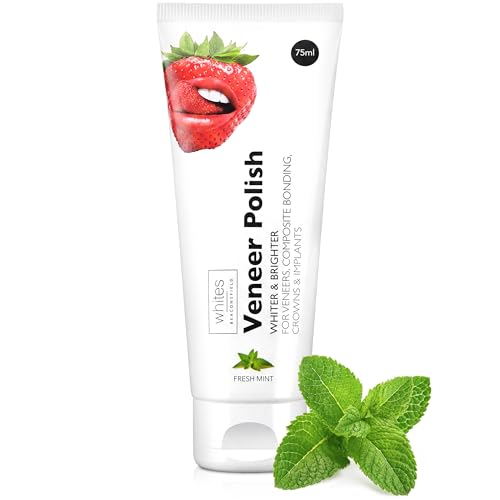 Whites Beaconsfield Veneer & Composite Whitening Polish Professional Toothpaste for Veneers Bonding Crowns Implants Bridges & Natural Teeth Effective Stain Remover Vegan Fresh Mint