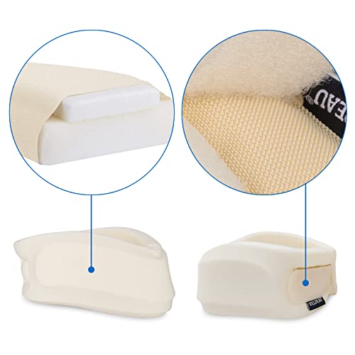 Velpeau Neck Brace for Neck Pain and Support - Soft Cervical Collar for Sleeping, Snoozing, Sleeping Upright, Anti-Snoring, Sleep Apnea for Women & Men (White, Enhanced Version, L: 14-16.5"/3.3")