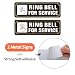 (2 Pack) Ring Bell for Service Sign, Self Adhesive Please Ring Bell for Assistance Sign, Rust Free Aluminum Metal Sticker Signs for Wall and Door (9 x 3 inches, Black/White)