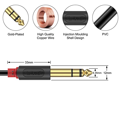 J&D 6.35mm (1/4 inch) TRS Stereo Audio Cable - Image 3