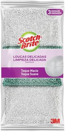 Scotch-Brite, 3M, Esponja Prateada, Pacote com 3 unidades