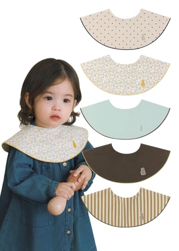 Image of Konny Baby Bib 3/5/7-Pack Set, 360 ° Rotate, Soft and Absorbent Drooling for Toddler Boys Girls Baby Essentials