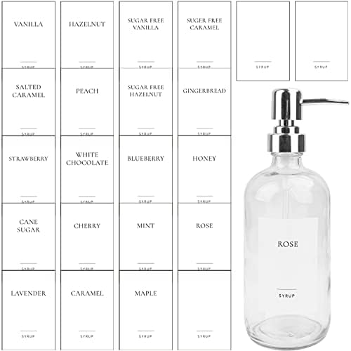 Ezebesta 22PCS Modern Minimalist Syrup Labels Set Including