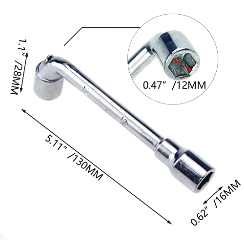 Tighall Metric L Shaped Angled Hex Socket Wrench, Chrome Plated Open Hex, Double-Head Elbow Hex Wrench For Mechanic Repair Tool (12Mm) #TOP1