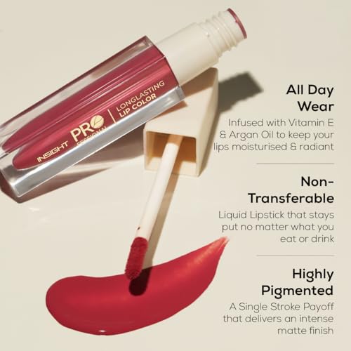 Image of INSIGHT Professional Long Lasting Lip Color (Slay Queen) | Pigmented Matte Finish | Comfortable All Day Wear | Non Transferable | Enriched with Argan Oil & Vitamin E - (6g) (Pack of 2)