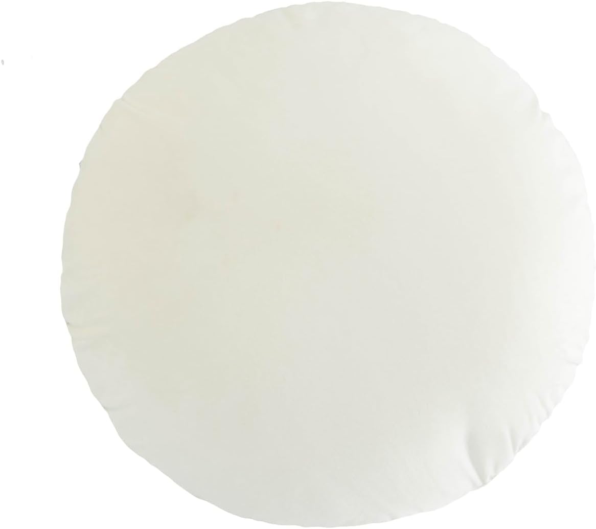 White Round Throw Pillow, 18" Soft Dutch Velvet Round Decorative Throw Pillow Floor Pillow Cushion Circle Pillow for Couch Sofa Bed Chair Car Office Living Room