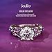 Jeulia 4.3 Carat Personalized Sterling Silver Butterfly Rings for Women Purple Amethyst Birthstone Bridal Rings Set Round Cut Wedding Engagement Promise