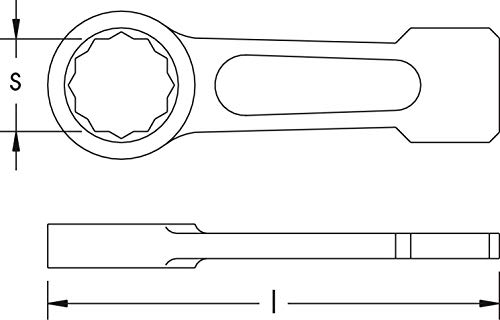Clé à main fine amagnétique CS Unitec 6,35 cm pour serrage en espace clos - 3