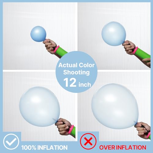 Image of PartyWoo Pearl Light Blue Balloons 140pcs Different Sizes Pack of 18 12 10 5 Inch Baby Pastel Blue Balloons for Graduation Baby Shower Gender Reveal Under The Sea Birthday Party Decorations Blue-Z02