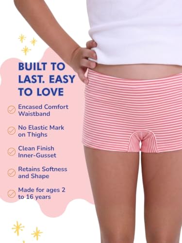 Image of mackly Girls Boxers (Pack of 3) - Cotton Boxer Shorts, Seamless Comfort, Mid Waist Boyshorts Panties