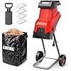 EWORK 15-Amp Electric Wood Chipper Shredder, 15:1 High Reduction Ratio with 4 Steel Blades Included, 1.77 Inch Capacity, Garden Mulcher for Composting Branches and Twigs