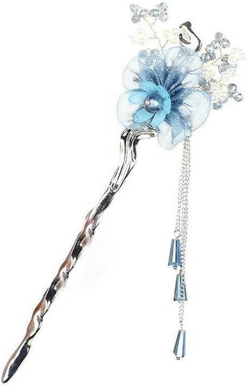 Image of HONEY ACCESSORIES 1Pcs Of Ethnic Style Hairpin Girls Metal Fashion Flower Hair Stick Hair ACCESSORIES For Women And Girls, Blue