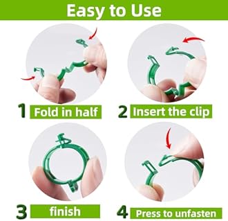 100 Pcs Plant Support Clips,Plastic Clips for Securing Plants,Tomato Vine Clips,Plant Fixing Clips,Garden Clips for Climbing Plants,Grape and Vine Vegetables (100, Green)