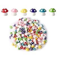 NASHRIO mini Mushroom Miniature Figurines: 48 Pcs Fairy Garden Mushrooms for Miniature Moss Landscape, Bonsai, DIY Crafts, and Ornaments