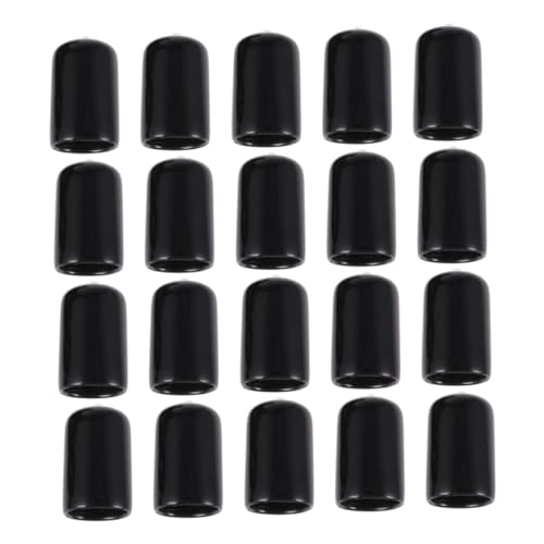 LIGIGWASH 60個 入りブラックゴム製ラバーエンドキャップ 電線保護用丸型スレッドプロテクター ネジ山保護キャップ 柔軟性と耐衝撃性 電気配