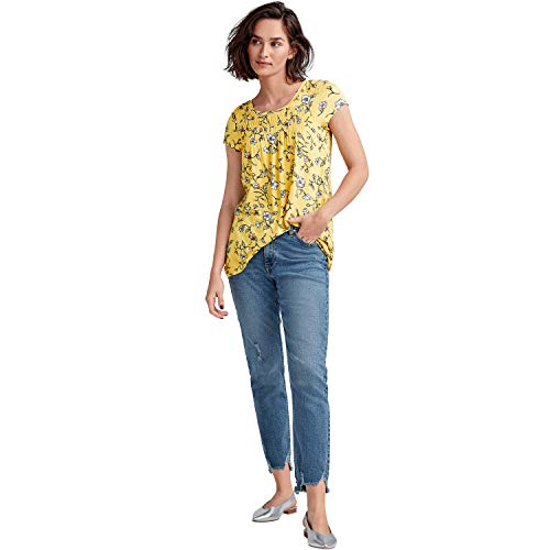 Ellos Women's Plus Size Smocked Tunic - 22/24, Primrose Yellow Floral Multicolored #TOP4