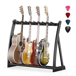 Guitar Stand Rack,Guitar Rack For Multiple Guitars Stands Floor for Electric,Acoustic,Bass Guitars &Case-Foldable, Adjustable - Les Beatles, Paul McCartney, John Lennon, RIngo Starr, George Harrison