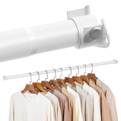 Image of Closet Rods for Hanging Clothes, 16-52 Inches 1.3 Inch Diameter,White