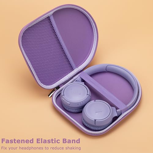 Image of Ginsco Case Compatible with JBL Tune 510BT /520BT /500BT /Junior 320, with Sony WH-CH520 /510, Ultra-Slim Hard Shell Headphone Case for On Ear Headphones (Purple)