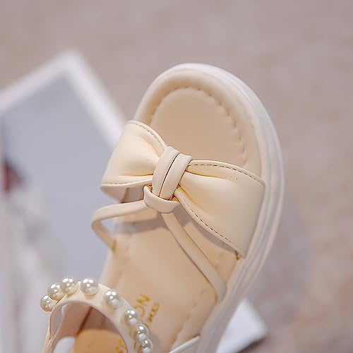 Customized Slides Kids Girls Sandal Summer Solid Flat Bottom Rubber Sole Bow Pearl Soccer Shoes for Toddlers2