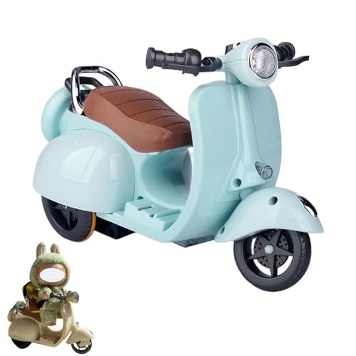 NUJOLI Scooter for Labubu with Light and Music Have A Seat for Labubu Accessories Mini Electric Doll Scooter Interactive Decor Desktop Ornaments for Labubu Collectors