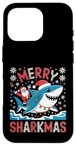 Merry Sharkmas AO[Z[^[ T^ CfBO V[N Cgt X}zP[X iPhone 16 Pro p