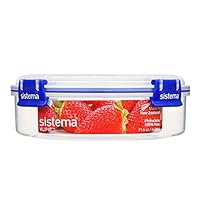 Sistema KLIP IT PLUS Round Food Storage Container | 640 ml Leak-Proof, Stackable & Airtight Fridge/Freezer Containers with Lid | BPA-Free | 1 Count