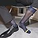 Mens Thin Silk Formal Dress Socks See Through Sheer Tube Male Suit Business Dress Striped Long Knee Fashionable