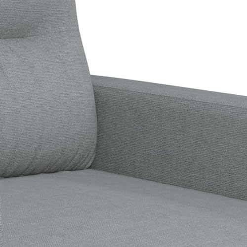 vidaXL Sofagarnitur 4-TLG., Sessel Couch mit Kissen Fußhocker, Sofa Wohnzimmersofa mit Armlehnen, Couchgarnitur Designsofa Sitzmöbel Polstermöbel, Hellgrau Stoff – Bild 8