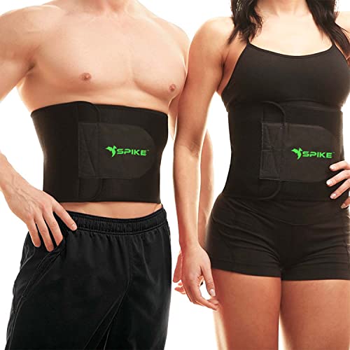 SPIKE Sweat Slim Belt Tummy Tucker Shapewear for Men and Women Non-Tearable Neoprene Shaper wear and Tummy Trimmer Exercise Waist Trainer Abs Sauna Stomach Belt up to 45 Inches Waist Size (Black)