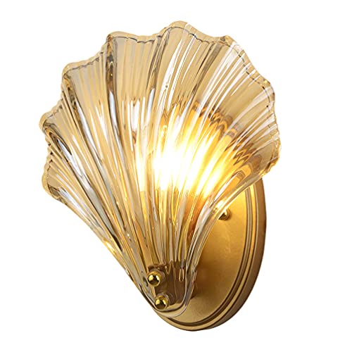 Image of OSALADI Crystal Wall Sconce Lighting American Style Nautical Sea Shell Modern Wall Lamp Indoor Hallway Sconce Light Fixtures for Bedroom Living Room Decor