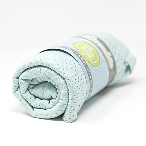 Image of Woombie AirWrap Organic Swaddle - Old Fashioned Receiving Blankets for Babies - Lightweight, Vented Design, Minty, 44 x 44 in.