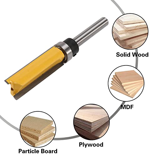 image for Spacesea 4Pcs Router Bits Top Router Bit 1/4 inch Straight Pattern Tem