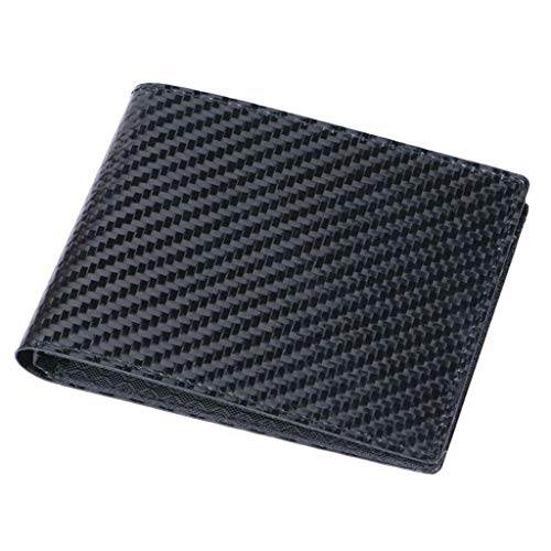 JERKKY Fashion Bifold RFID pour hommes Portefeuille en Fibre de Carbone Carte d'identité Porte-monnaie Purse Case Cover