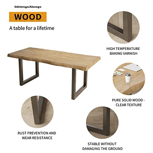 Rustic Style Solid Wood Computer Desk 55-Inch Large Office Desk Home Simple Modern Long Desk Study Writing Desk Dining Table For Home Office #TOP3