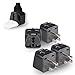 USA, Canada Adapter Plug by OREI, Europe, UK, China to US American Adaptor - Grounded - Type B - Universal Socket - EU to US - 4 Pack