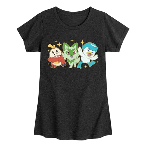 Pokémon - Paldea Starters - Girl's Youth Fitted Short Sleeve Graphic T-Shirt