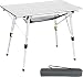 Portal Campingtisch faltbar klappbar Klapptisch Aluminium für 4 Personen tragbar leicht Camping Tisch Höhenverstellbar 90 x 53cm Silver