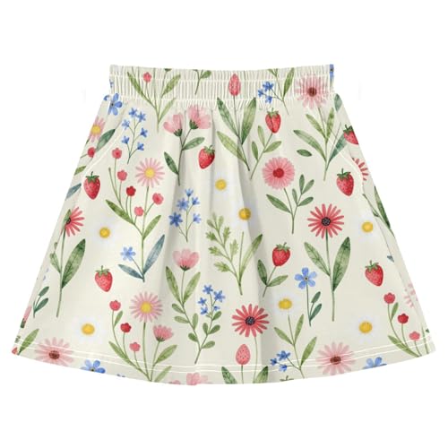 Jupe-short fluide 2 en 1 en coton léger à motif floral crème