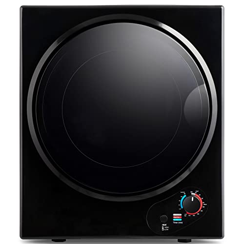 Electric Compact Laundry Portable Clothes Dryer Machine, With Stainless Steel Drum And Built-In Filter, 5 Drying Modes, Easy Knob Control, For Apartments Dormitory Rvs, Wall Mount Kit Included, Black #TOP1