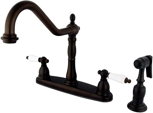 Miniatura 8 de Kingston Brass KB1752PLBS Heritage - Grifo de cocina central de 8 pulgadas, latón pulido