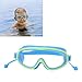 SPYMINNPOO Kids Swimming Goggles, Non Fog Lenses Adjustable Frame with Nose Clip Seal Textured Strap for Kids (Light Blue)