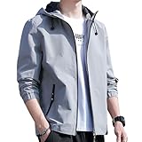 [EASTEMPO] ジャケット メンズ 秋 ブルゾン ゆったり カジュアル おしゃれ 無地 おおきいサイズ (JP, アルファベット, XL, グレー)