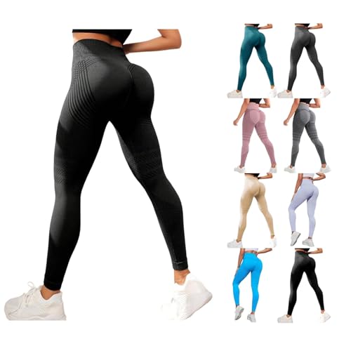 Kompressionsleggins Damen, Anti-Cellulite 3D Kompressionsleggings Damen Lipödem Cellulite Leggings High Waist Push Up Sportleggins Nahtlos Blickdicht Sport Leggings Yoga Hosen Fitnesshose Sporthose