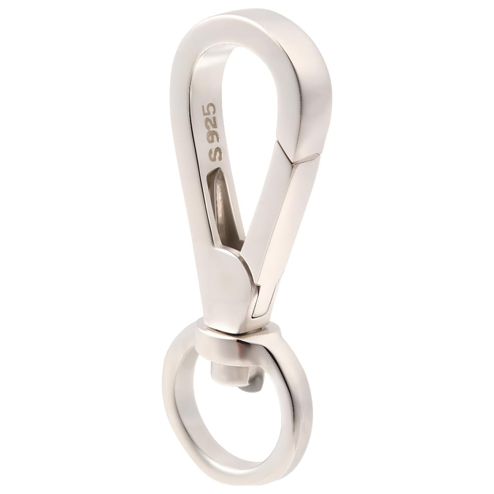 Beebeecraft 925 Portachiavi in Argento Sterling con Chiusura Girevole A Molla Moschettone Gancio Fibbia per Fai da Te Artigianato Creazione e Ricerca
