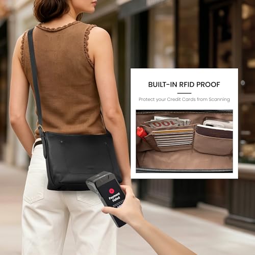 Image of befen Genuine Leather Purses for Women, RFID Medium Leather Crossbody Bags Shoulder Purse Handbags