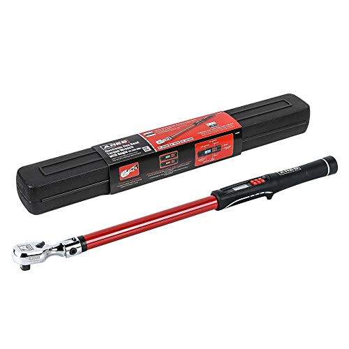 Image of ARES 43008-1 /2-Inch Drive Flex Head Digital Torque Wrench - Torque and Angle Readings - 25-250 ft-lb (30-340 Nm) Electronic Reversible Ratchet, Multi-Alert, ±2% Accuracy - Auto, Motorcycle, Mechanic