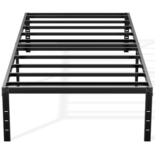 Warmiehomy Struttura per letto singolo, 36 cm, in metallo, con contenitore sotto il letto e supporto per doghe in acciaio, facile da montare e senza rumore, per bambini, adolescenti e adulti, 90 x 190