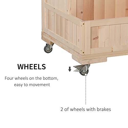 Outsunny3tiersraisedgardenbedwithtrellis53hverticalplanterboxwithwheelsbackstorageareaforflowersvegetablesherbsnatural Urban Country Home Decor Outsunny 3 tiers raised garden bed with trellis 53 h vertical planter box with wheels back storage area for flowers vegetables herbs natural urban country home decor